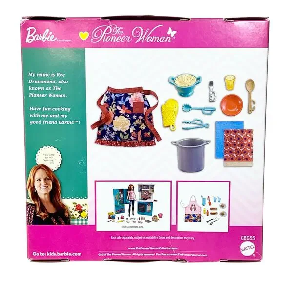 Barbie The Pioneer Woman Doll & Kitchen Set Bundle Barbecue Pasta Dishwasher